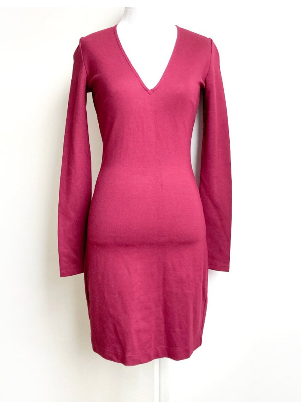 Babaton Aritzia V-Neck Bodycon Dress with Back Zip
